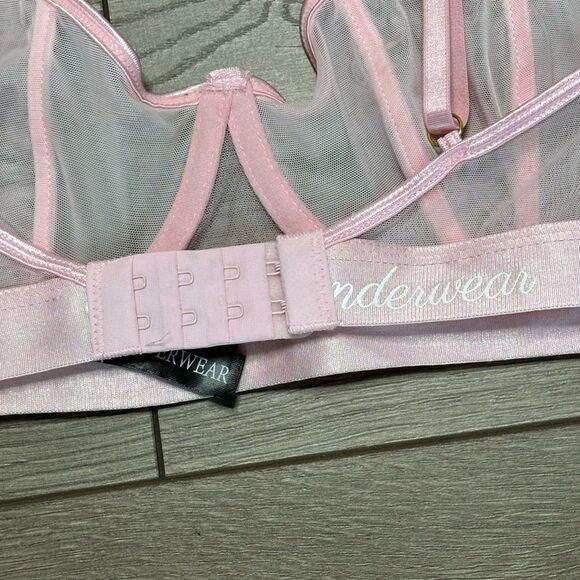 Lilunderwear Sheer Pink Unlined Balconet Bra Size 34DD‎ - Picture 5 of 8
